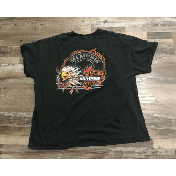 Harley Davidson Motorcycles Mens 3XL Black Double Sided Tee Shirt - Picture 2 of 4